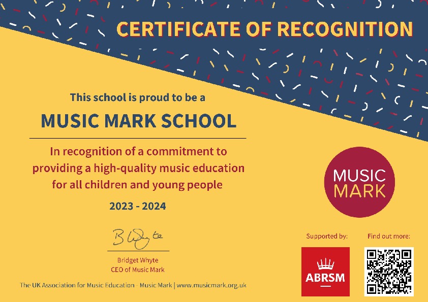 Music Mark Schools Certificate English