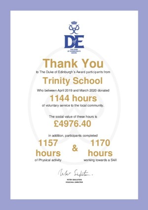 Trinity School   Sevenoaks DofE